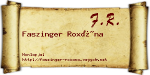 Faszinger Roxána névjegykártya